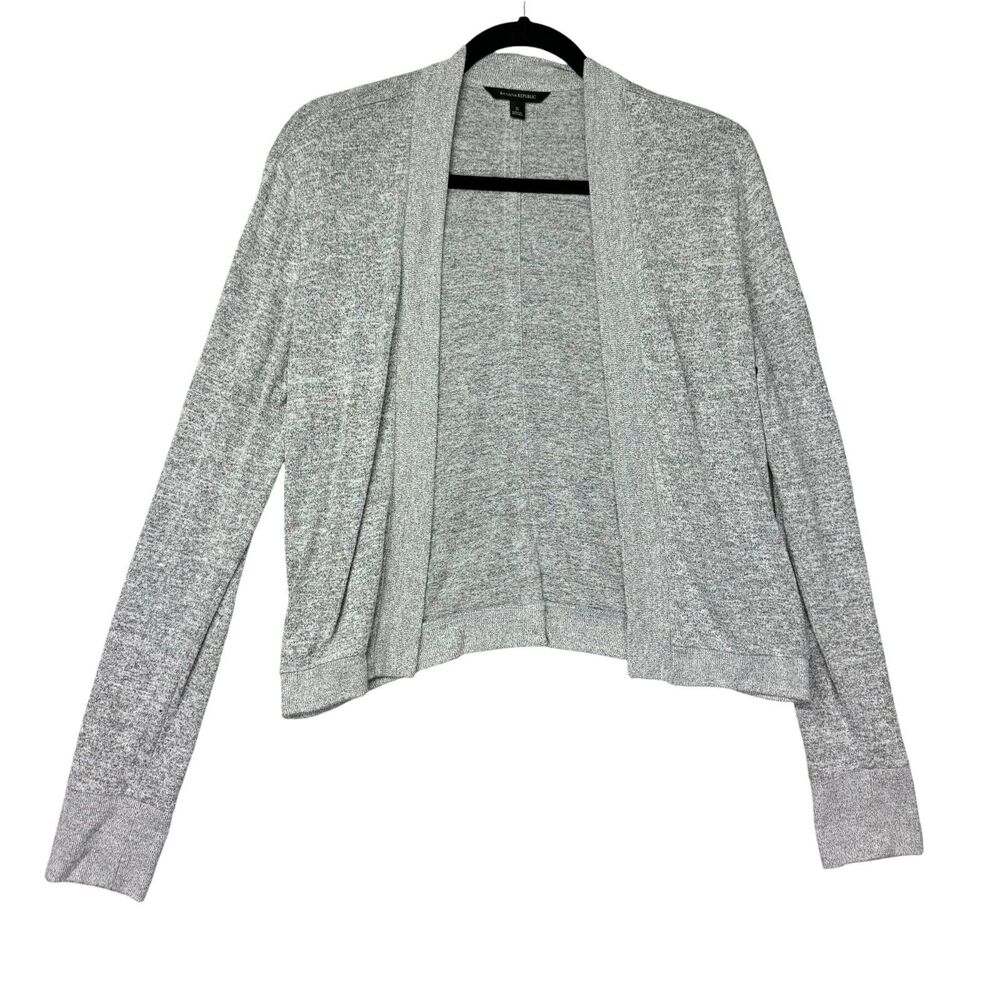 Banana Republic Cardigan Women's Small Gray Sweater Long Sleeve Cropped Open Top